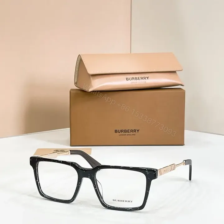 View 1 of Black Cracked-Pattern Full-Rrim Eyeglasses with Pale Pink Temples, Bold Oversized Rectangular Style