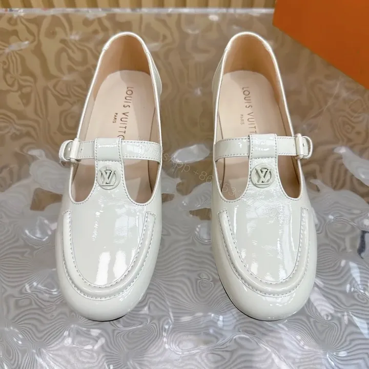 View 1 of LV Women White Patent Leather Loafers