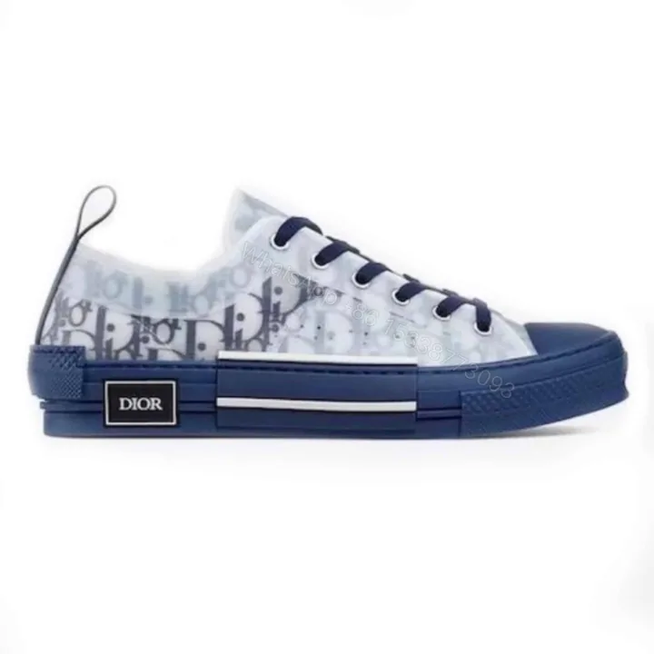 View 1 of DIOR B23 LOW-TOP SNEAKER IN BLUE DIOR OBLIQUE – CD28