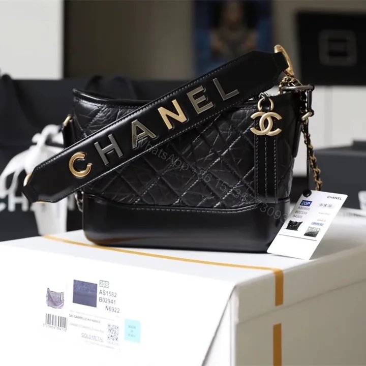 View 1 of Chanel Gabrielle 11 Handbag With Gold Lock Full Box Woman’s 20cm