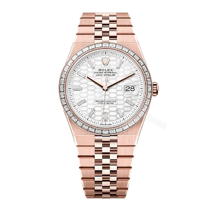 View 1 of Rolex Land-Dweller Rose Gold Diamond Replica