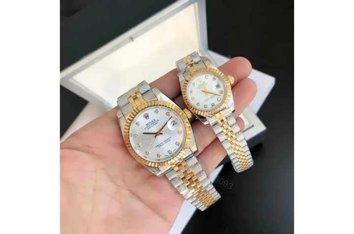 View 1 of Replica Rolex Datejust RG/SS Jub Sliver/Dia 36/28 mm