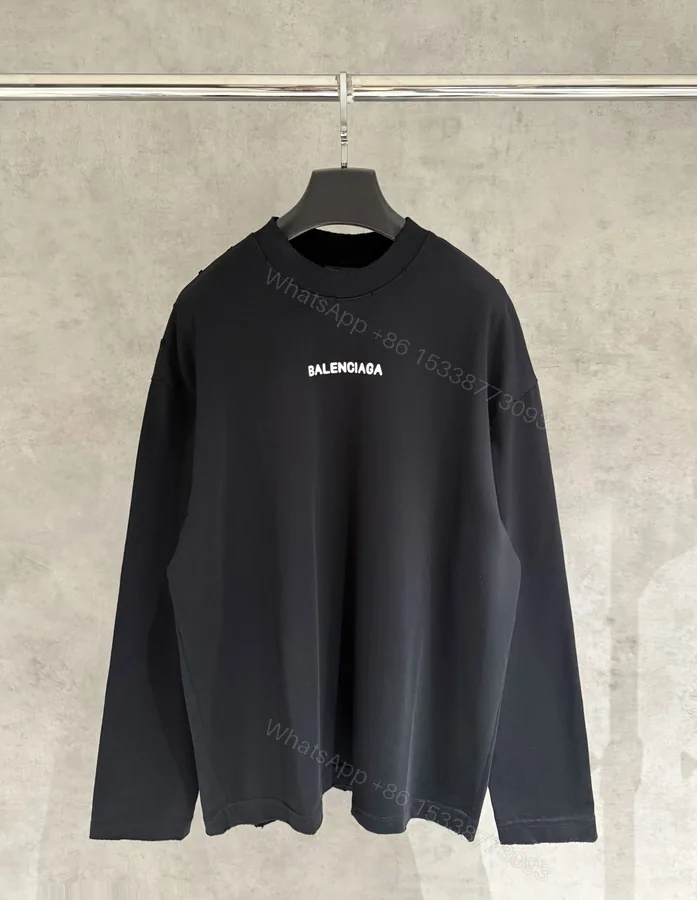 View 1 of Balenciaga 高仿男士破損LOGO長袖T恤 微刷破設計秋冬風格款