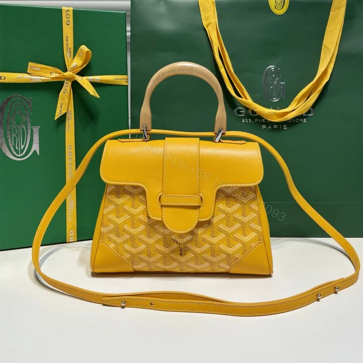 View 1 of 高仿Goyard*SAIGONW櫸木手柄單肩包黃色免檢版