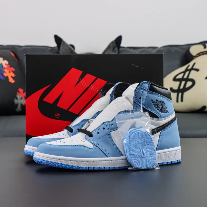 View 1 of Air Jordan 1 Retro High White University Blue Black Reps