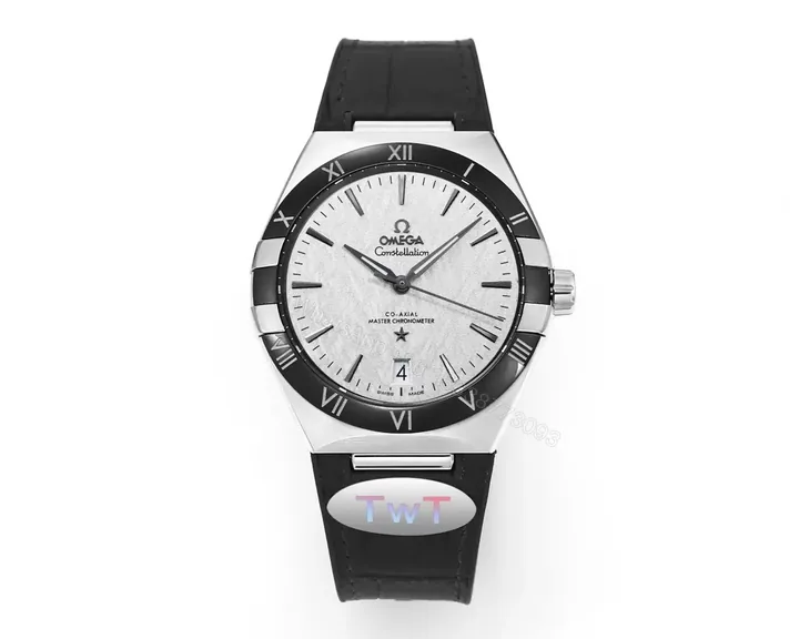 View 1 of Omega Constellation Meteorite Series 5th Generation 41MM Watch Black and Silver with Black Leather Strap