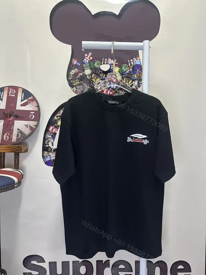 View 1 of Balenciaga 高仿 男款小Logo刺繡短袖T恤 簡約休閒百搭款
