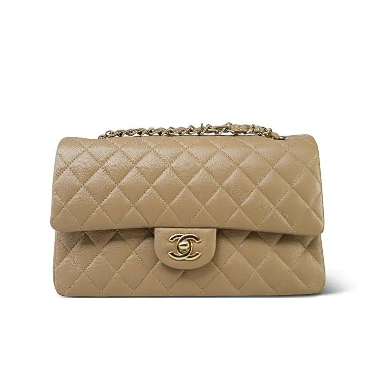 View 1 of Chanel Classic Flap Beige Gold Hardware 33Cm