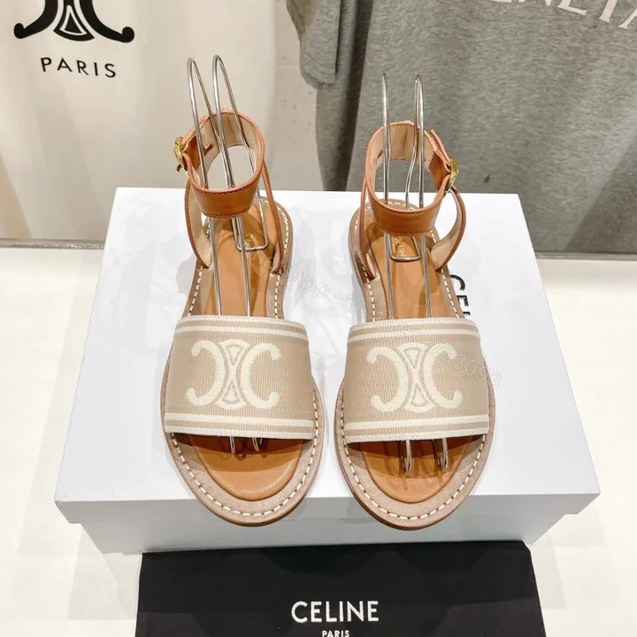 View 1 of 高仿Celine*357932351圓頭露趾涼鞋棕色免檢版
