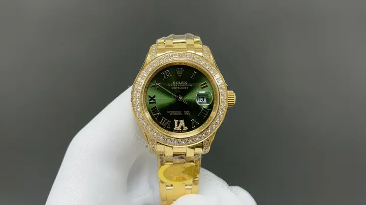 View 1 of Rolex Pearlmaster 34mm GreendStainless Steel Automatic Watch RLX-PEARLMASTER-34-SS