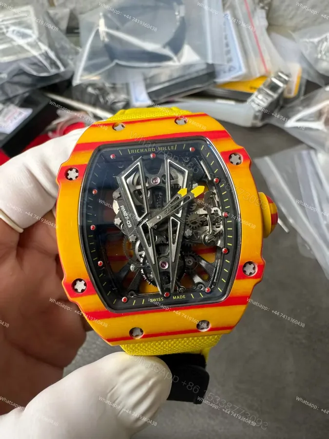 View 1 of Super Clone Richard Mille RM 27-03 Rafael Nadal Limited Edition NTPT Carbon Fiber Tourbillon 1:1 Replica Watch