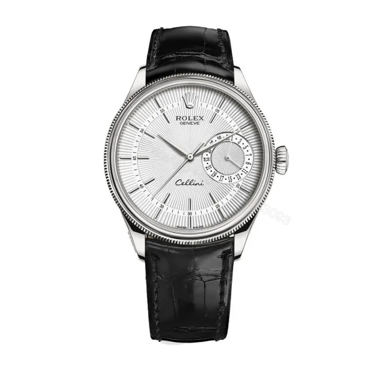 View 1 of Rolex Cellini 50509 Super Clone : 39mm White Gold Black Roman Dial Dress Watch