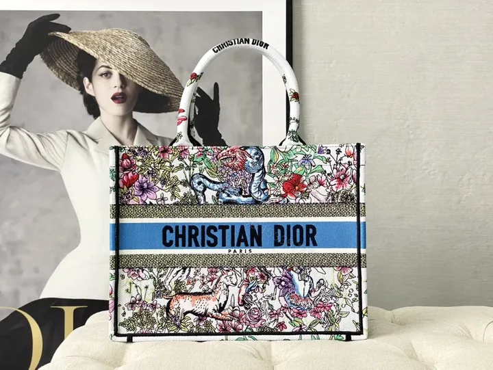 View 1 of Bold Floral Dior Tote: Luxe Craft, Everyday Prestige Bag