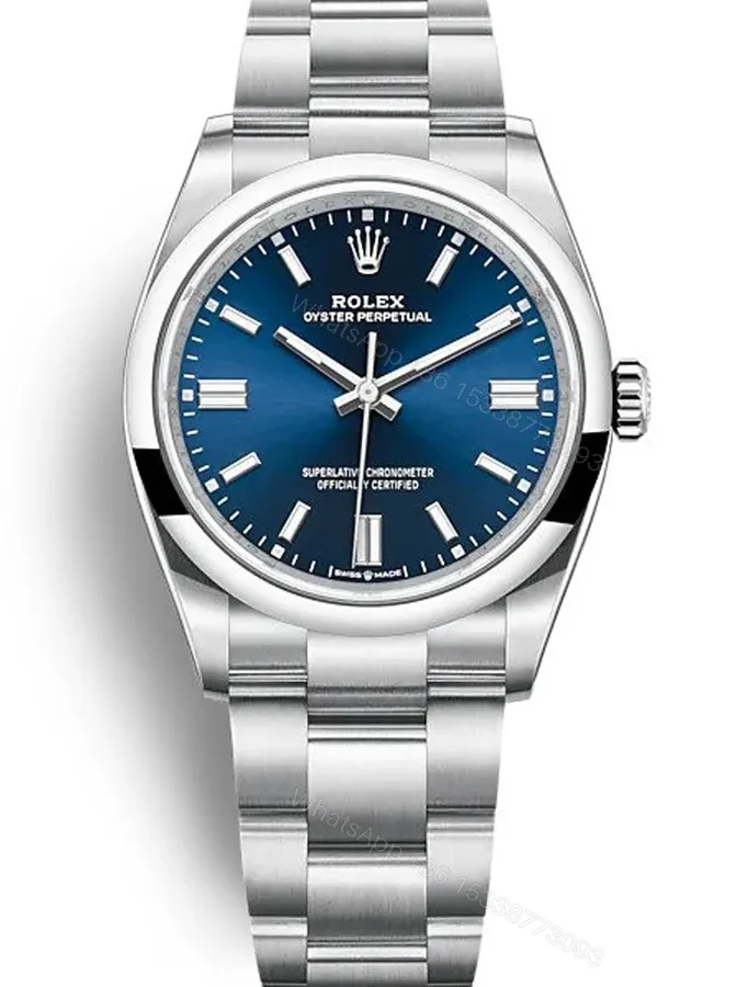 View 1 of Replica Rolex Oyster Perpetual Lady Blue Dial 126000 36 mm