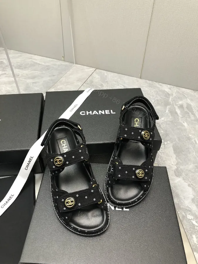 View 1 of Polished Sandals with Gold Hardware - Open-Toe Comfort