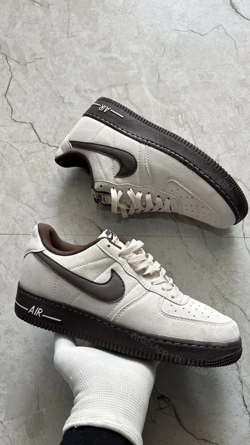 View 1 of First Copy Nike Air Force Originals Grey with Brown Tick