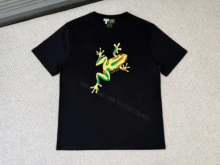 View 1 of Black Cotton Crew Tee, Gecko Graphic, LOEWE-Tail Text