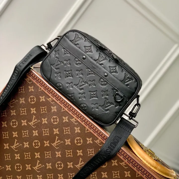 View 1 of LV ALPHA NANO BAG 24 IN BLACK MONOGRAM SHADOW EMBOSSED COWHIDE