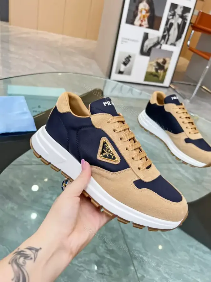 View 1 of PRAX 01 DELAVÉ SUEDE AND RE-NYLON SNEAKERS – PRD048