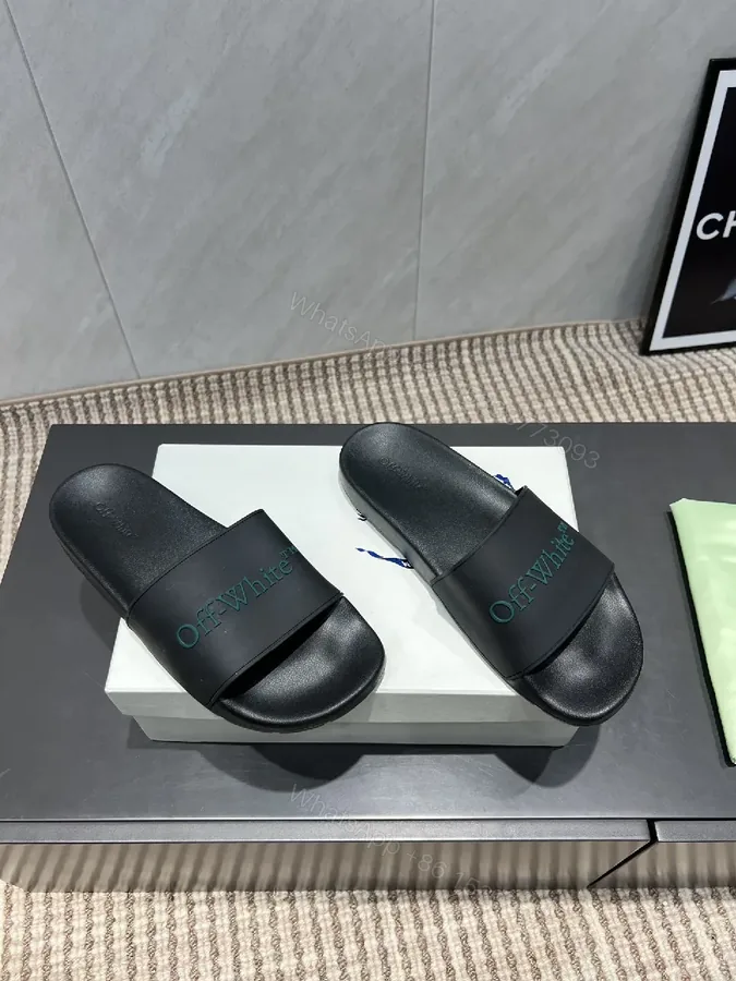 View 1 of Premium Black Slide Sandals – Subtle Logo Comfort