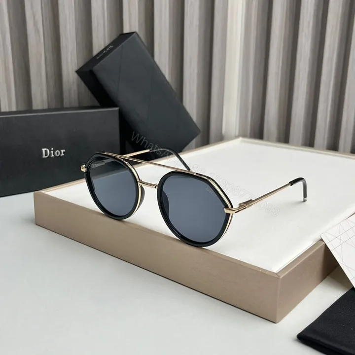 View 1 of Dior Half Round Black Sunglasses Women UV Protection