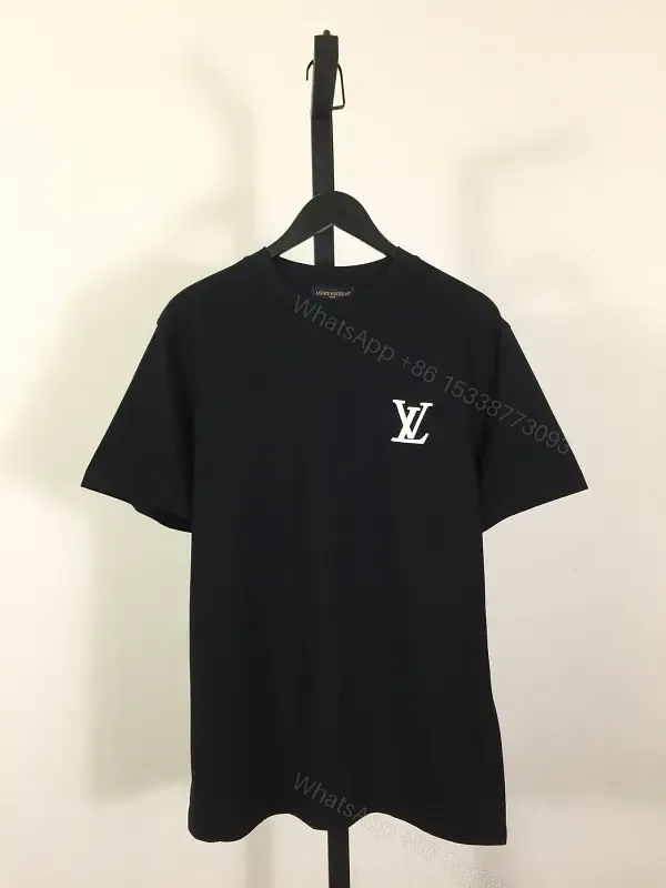 View 1 of Minimalist Black Cotton Tee + LV Monogram + Premium Everyday Wear