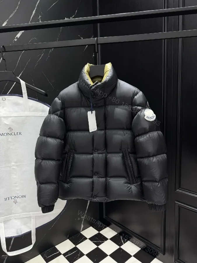 View 1 of Puffer Perfection: Short Black Down Jacket with Moncler Patch