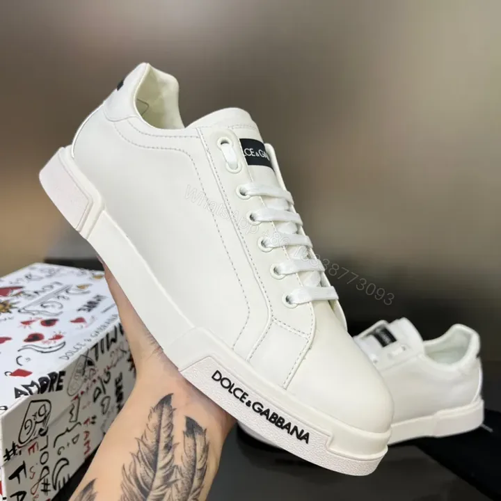 View 1 of Dolce & Gabbana White Leather Platform Sneakers: Luxury Comfort
