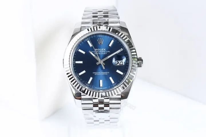 View 1 of Rolex Datejust 41 Blue Fluted Jubilee Replica 126334-0031