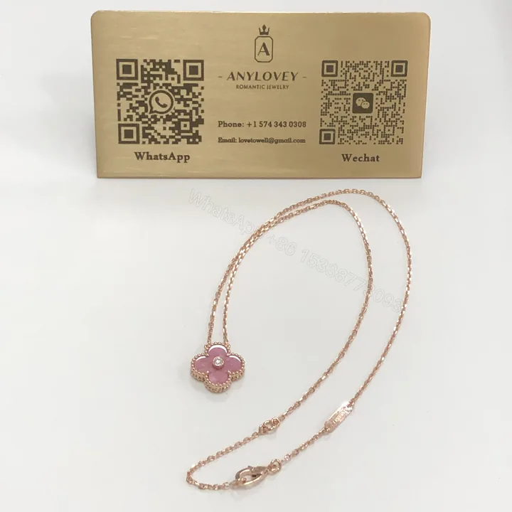 View 1 of VCA 2021 Holiday Alhambra Pendant Necklace Rhodonite