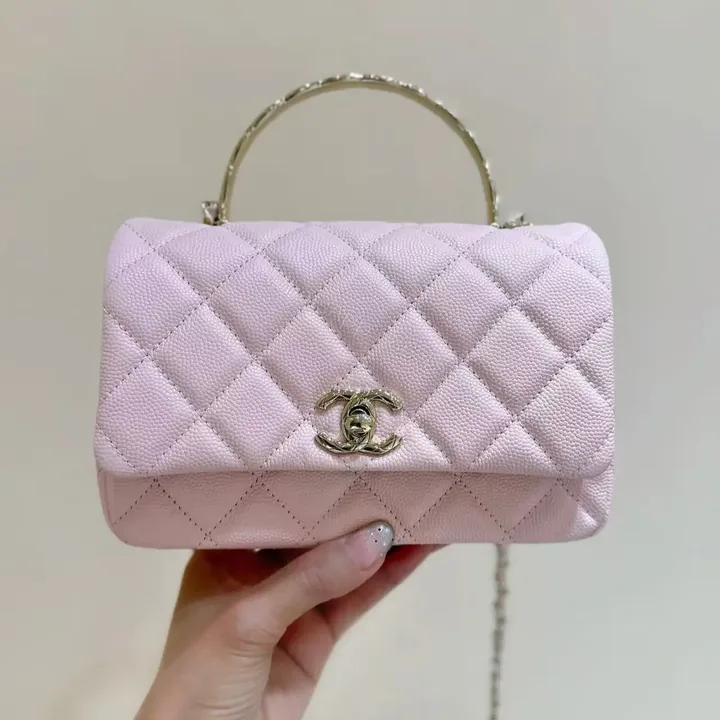 View 1 of CHANEL 25S COCO CRUSH HANDLE 18 IN PINK GOLD HARDWARE