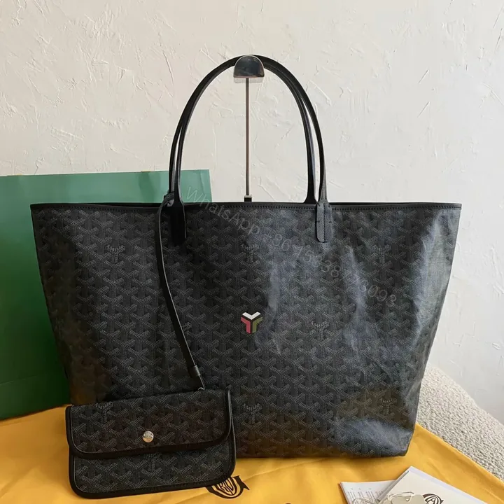 View 1 of Goyard Black Goyardine Saint Louis PM Leather