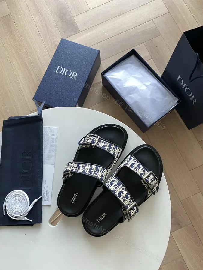 View 1 of Black Monogram Straps Sandals, Leather-Trim, Luxe Casual Comfort