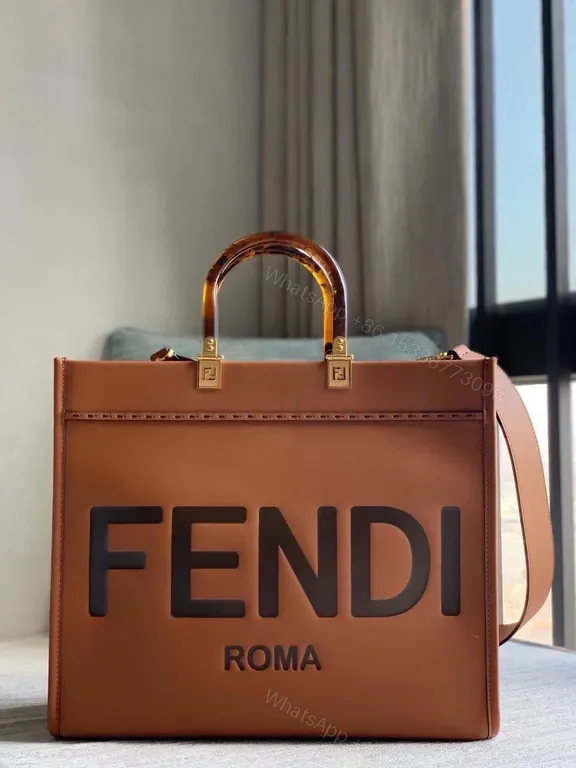 View 1 of Structured Satchel: Bold Fendi-Inspired Leather Bag