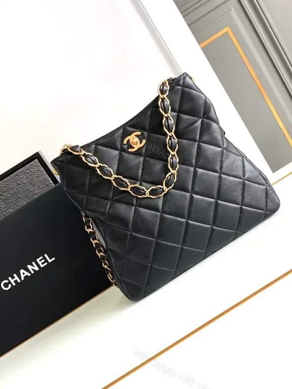 View 1 of Chic Quilted Flap Bag: Black Leather, Gold Hardware, Multi-Use