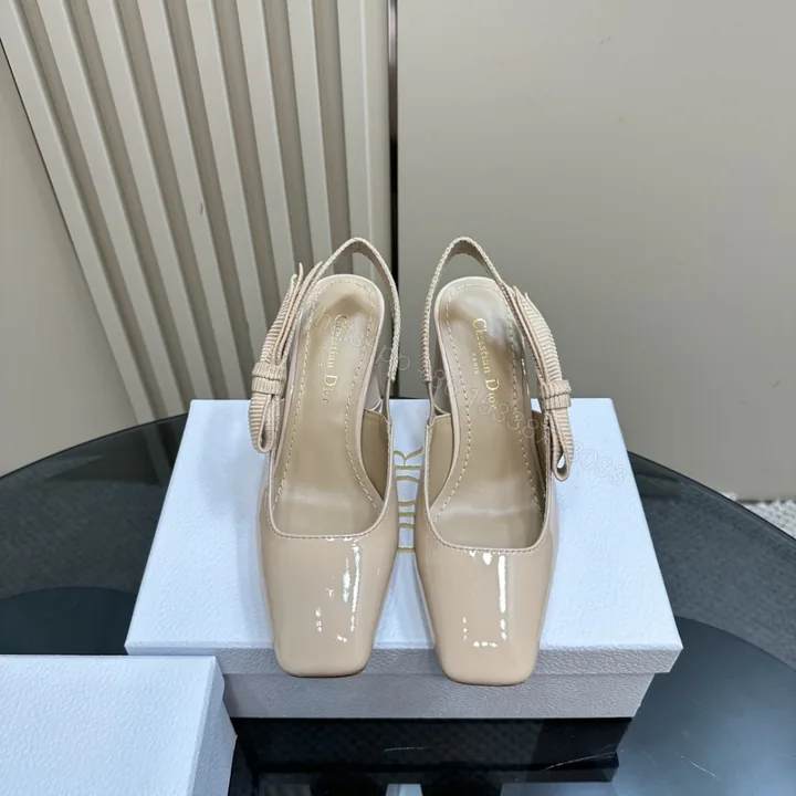 View 1 of 高仿Dior*Miss系列KAD278蝴蝶結粗跟高踭鞋8CM粉色漆皮免檢版