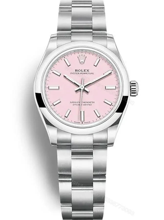 View 1 of Replica Rolex Oyster Perpetual Lady Candy Pink Dial 124200 34 mm