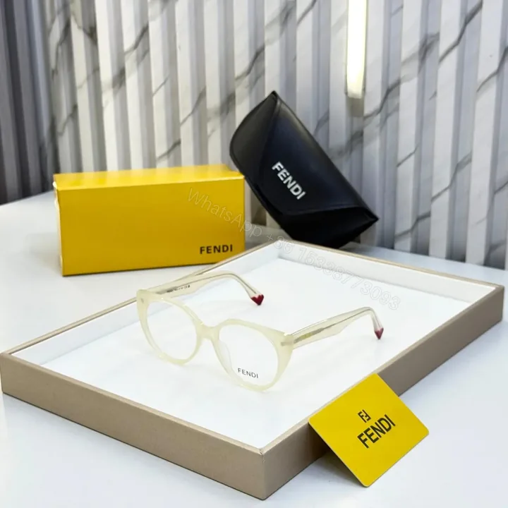 View 1 of Fendi Cateye White Eyeglasses UV Protection