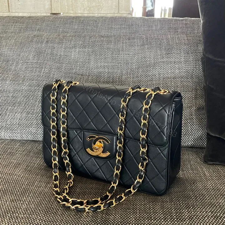 View 1 of Chic Quilted Crossbody Bag with Gold Chain Straps