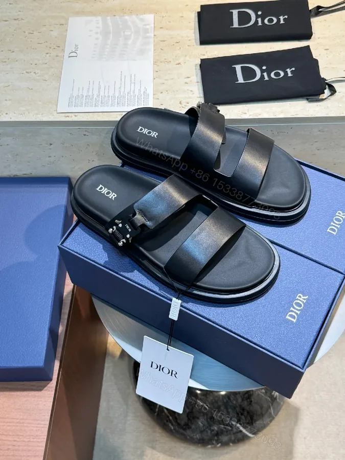 View 1 of Bold Minimalism Leather Sandals with Cushioned Footbed
