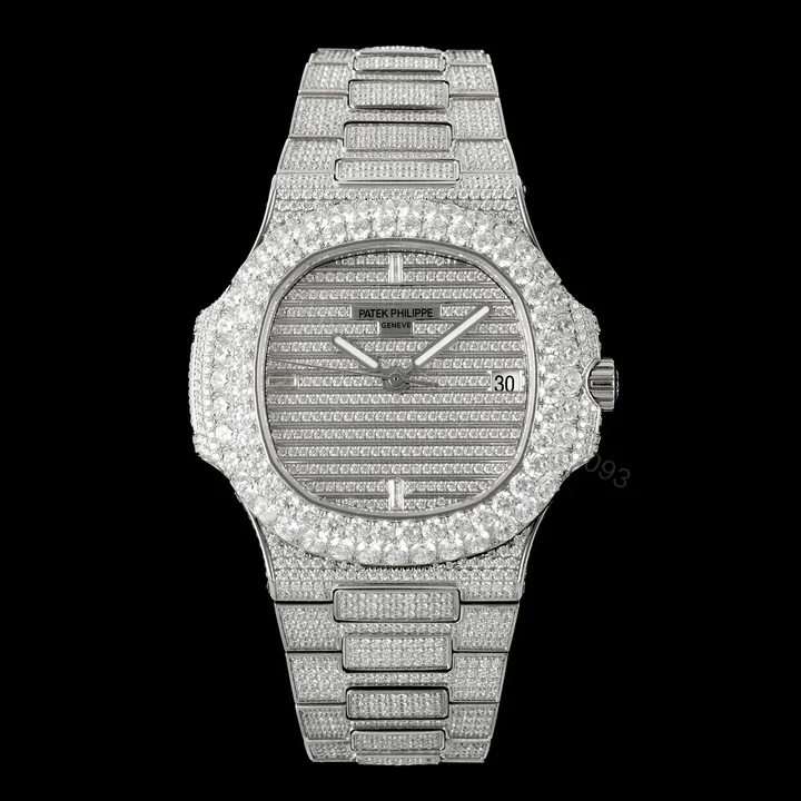 View 1 of Patek Philippe Nautilus 5711 BD1 Full Diamond Pavé Luxury Watch 40mm Edition AMG-PP-BD1-5711-2600-LUXURY