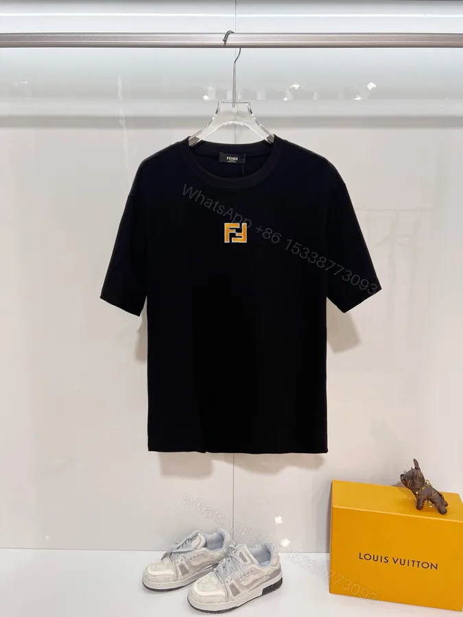 View 1 of FENDI一比一FF刺繡短袖T恤純棉寬鬆潮流款