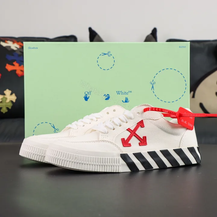 View 1 of Off White Low Vulcanised White Red