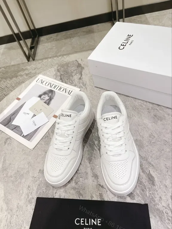 View 1 of Chic White Luxe Sneakers: Premium Leather, Minimalist Style