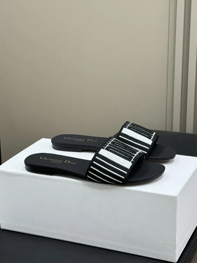 View 1 of Patterned Striped Slide: Elevated Comfort Slide