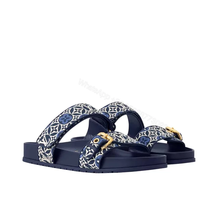 View 1 of LOUIS VUITTON BOM DIA FLAT COMFORT MULE NAVY BLUE 1AHMC7