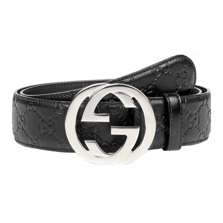 View 1 of GUCCI INTERLOCKING-G LEATHER BELT – B7