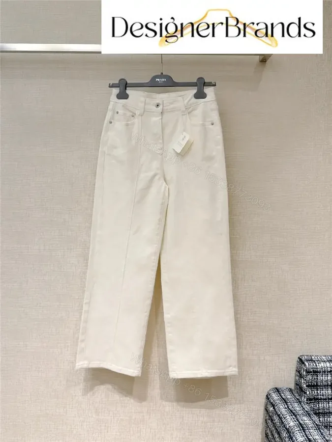 View 1 of Off-White Cotton-Twill Wide-Leg Trousers: Premium Comfort