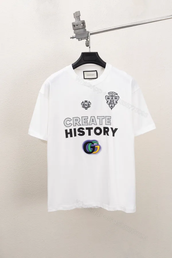View 1 of GucciA貨男士短袖 白色款Create History印花設計 百搭簡約風