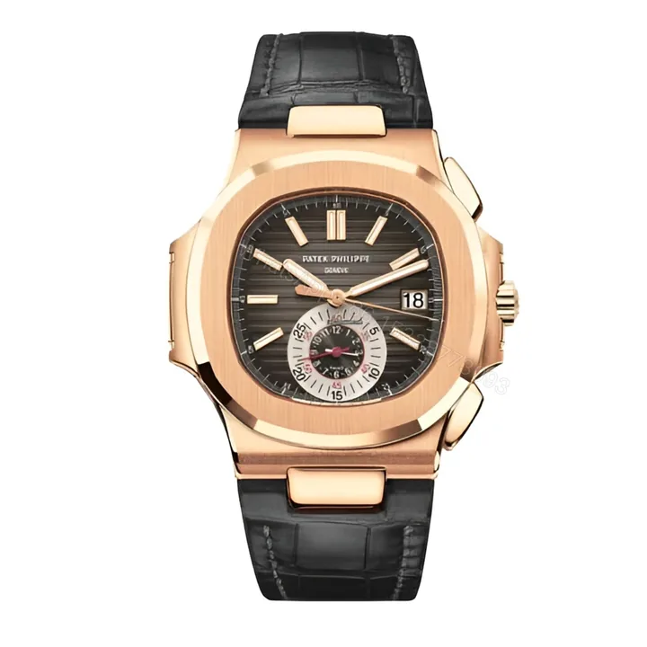 View 1 of Patek Philippe Nautilus Rose Leather Replica